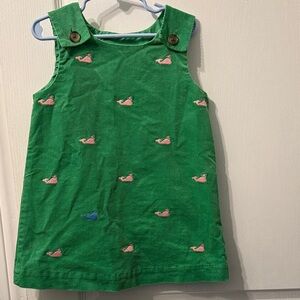 The Beaufort Bonnet Company Green Dress with Pink Whales